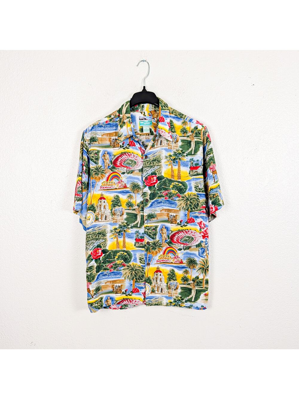 Reyn Spooner Men's Large Rose Bowl Hawaiian Shirt Pasadena Caltech